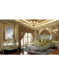 Curves & Carvings Champagne Gold Modern Montreal Bed - C&C BED0082
