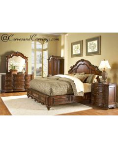 Curves & Carvings Bedroom Set- BED0248