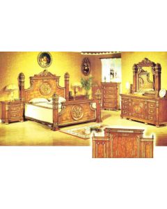 Curves & Carvings Singapore Mansion Classic Royal Bed - Bedroom Set BED0303