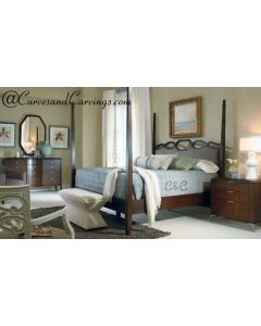 Curves & Carvings Delhi Classic Four Poster Bed - C&C BED0079