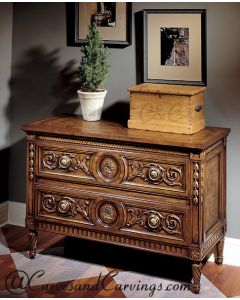 Curves & Carvings Antique Teak Wood Chest of Drawers - C&C CAB0041