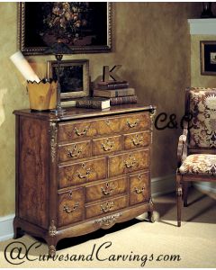 Curves & Carvings Classic Wooden Chest of Drawers - C&C CAB0050