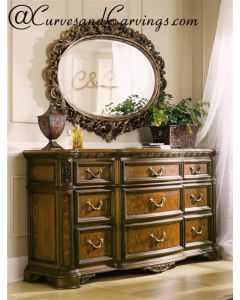 Curves & Carvings Antique Teak Wood Chest of Drawers - C&C CAB0092