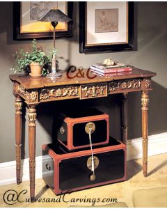 Curves & Carvings Goa Colonial Teak Wood Console Table - C&C CON0066