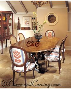 Curves & Carvings Colonial Classic Rattan Dining Table - C&C DTC0005