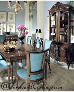 Curves & Carvings Teak Wood Classic Delhi Dining Table- C&C DTC0043