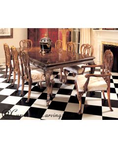 Curves & Carvings Classic Vintage Hyderabad Dining Table - C&C DTC0046