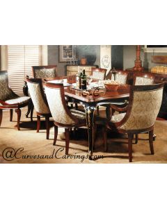 Curves and Carvings Classic Golden Royal Dining Table Set 0721