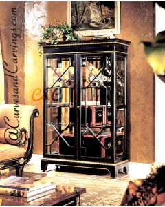 Curves & Carvings Italian Black Display Cabinet - C&C DU0010
