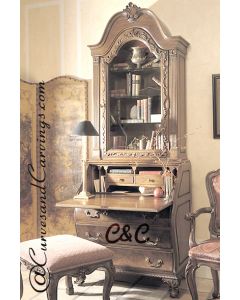 Curves & Carvings Vintage Classic Study cum Book Cabinet - C&C DU0035