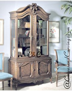Curves & Carvings Classic Teak Wood Victorian Display Unit - C&C DU0041