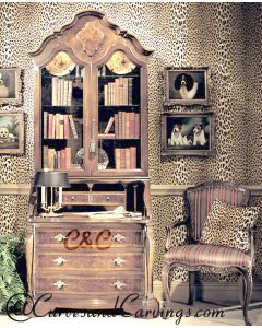 Curves & Carvings Colonial Study cum Book Cabinet - C&C DU0045