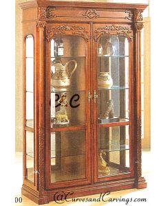 Curves & Carvings Classic Colonial Display Cabinet - C&C DU0078