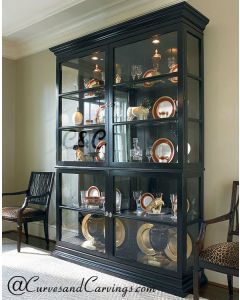 Curves & Carvings Classic Black Display Cabinet - C&C DU0083