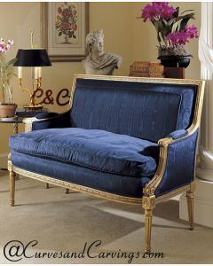 Curves & Carvings French Classic Golden Jaipur Sofa - C&C SOF0015