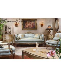 Curves & Carvings Classic Teak Wood Antique Berlin Sofa - C&C SOF0064