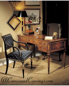 Curves & Carvings Classic Wooden Vintage Study Table - C&C STUDY0002