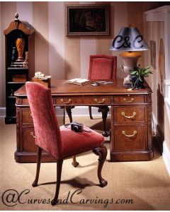 Curves & Carvings Classic Colonial Office Table - C&C STUDY0008