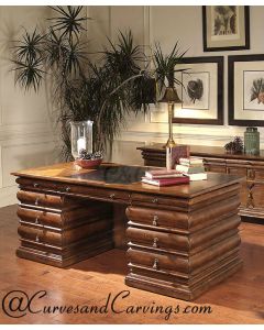 Curves & Carvings Designer Classic Office Table - C&C STUDY0021