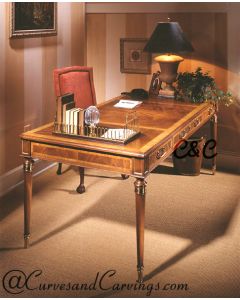 Curves & Carvings Classic Victorian Colonial Study Table - C&C STUDY0050