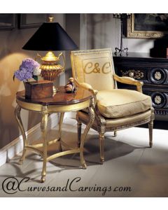Curves & Carvings Classic Italian Gold Round Table - C&C TAB0035