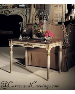 Curves & Carvings Italian Distressed Side Table - C&C TAB0044