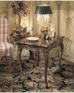 Curves & Carvings Carved Teak Wood Vintage Table - C&C TAB0053