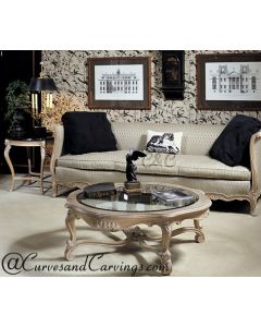 Curves & Carvings Victorian White Center Table - C&C TAB0054