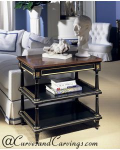 Curves & Carvings Classic Teak Wood Side Table - C&C TAB0056