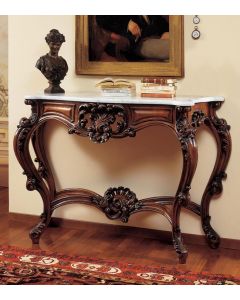 Curves & Carvings Teak Wood Colonial Bandra Console Table - C&C CON0147