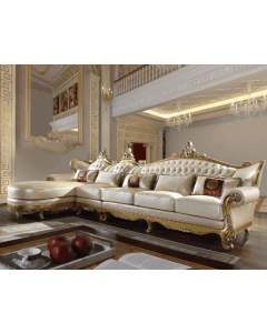 Curves & Carvings Classic Antique Golden Goa Sofa - C&C SOF0140