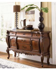 Curves and Carvings Teak Wood Victorian Classic Console 0137