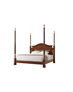 Curves & Carvings Classic Teak Wood Four Poster Bed - C&C BED0165