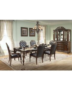 Curves and Carvings Classic Golden Royal Dining Table Set 0721