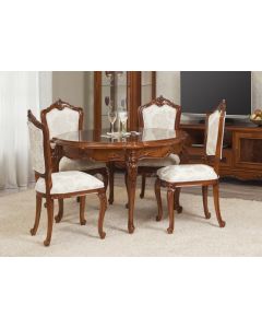 Curves and Carvings Classic Golden Royal Dining Table Set 0721