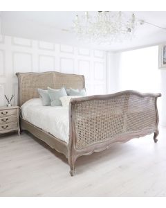 Curves & Carvings Signature Pondicherry Colonial Rattan Bed - C&C BED0465