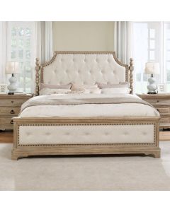 Curves & Carvings Mangalore Classic Distressed Finish Bed - C&C BED0466