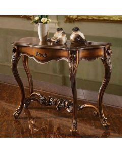 Curves and Carvings Teak Wood Antique Console 0125