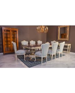 Curves and Carvings Classic Golden Royal Dining Table Set 0721