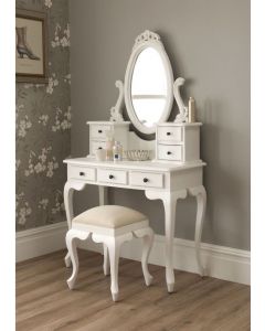 Curves and Carvings French Classic White Dresser Mirror 0004