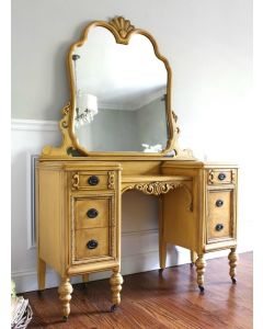 Curves and Carvings Classic French Gold Dresser Mirror0016