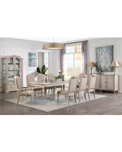 Curves and Carvings Classic Golden Royal Dining Table Set 0721