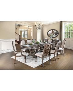 Curves and Carvings Classic Golden Royal Dining Table Set 0721