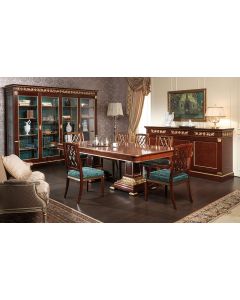 Curves and Carvings Classic Golden Royal Dining Table Set 0721