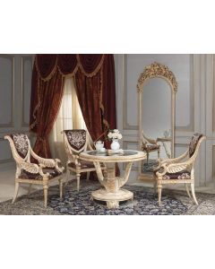 Curves and Carvings Classic Golden Royal Dining Table Set 0721