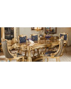 Curves & Carvings Classic Royal Gold Dining Table - C&C DTC0088