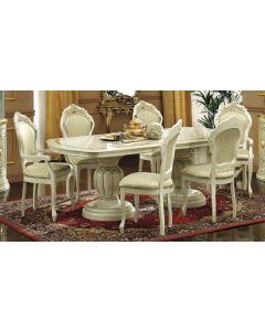 Curves & Carvings Classic Italian White Dining Table Set - C&C DTC0701
