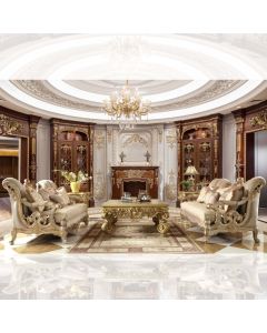 Curves & Carvings French Classic Gold Mumbai Sofa - C&C SOF0122
