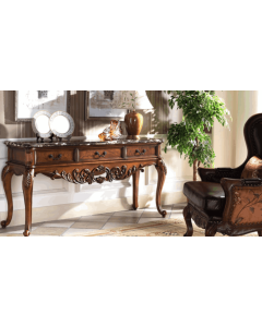 Curves and Carvings Teak Wood Victorian Classic Console 0137