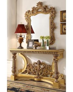 Curves and Carvings Teak Wood Victorian Classic Console 0137